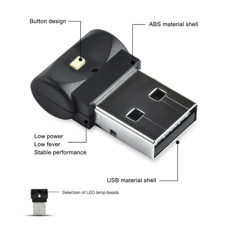 New Mini USB LED RGB Ambient Light 7 Color Auto Interior Lamp for Car Laptop Keyboard Atmosphere Smart Night Lamp Mood Light