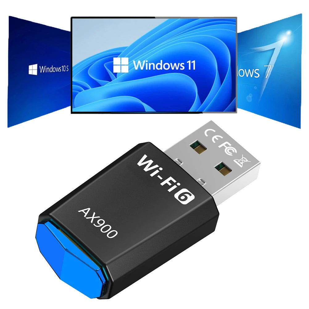 AX900 Driver-Free Wireless Network Card Dual-Band USB Network Card 900Mbps USB WiFi Dongle 2.4G&5GHz for Laptop Windows 7 10 11