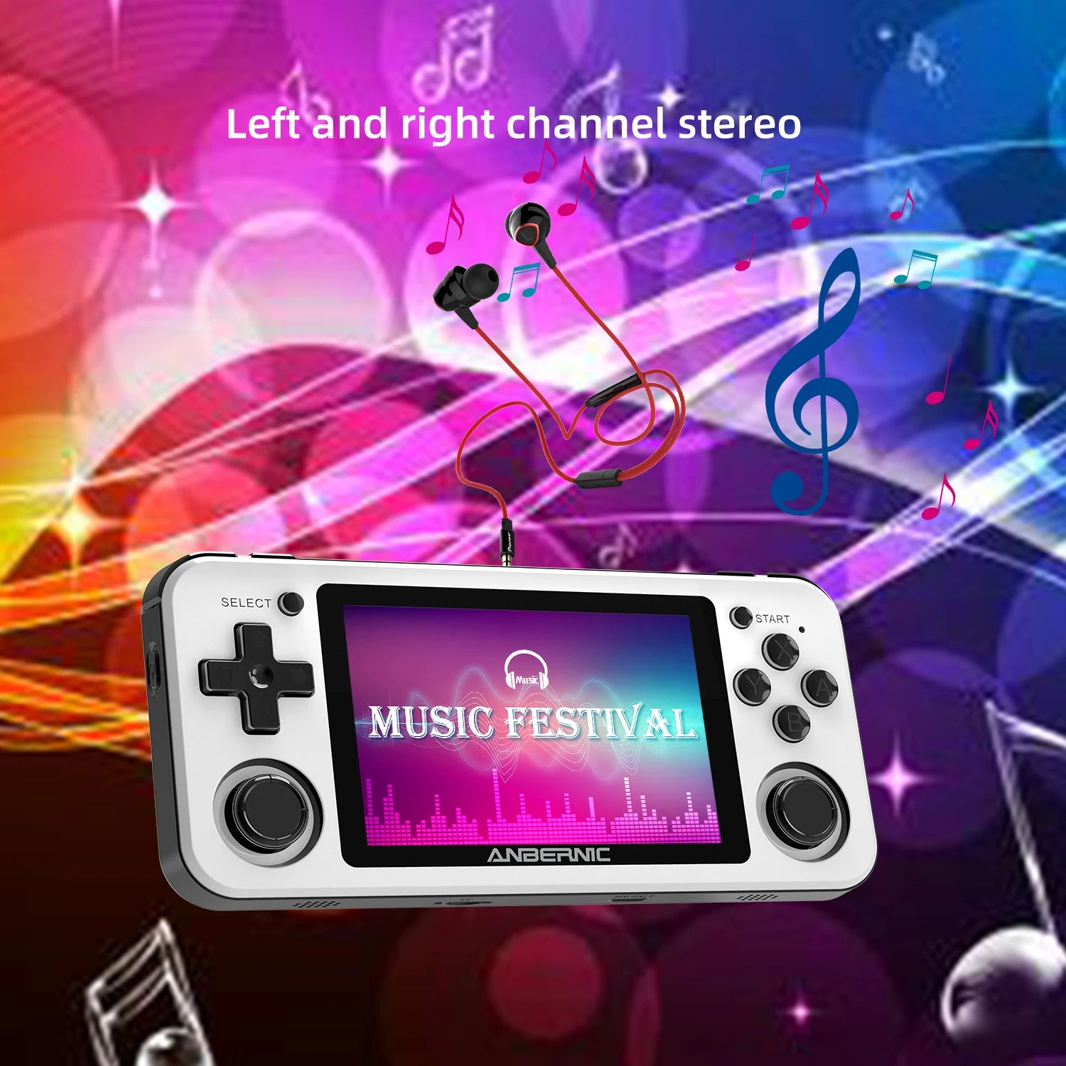 ANBERNIC RG351P Handheld Retro Game Console 3.5 Inch IPS Screen 64G TF Card 2500 Classic Games 3500 mAh Double 3D Rocker Gift