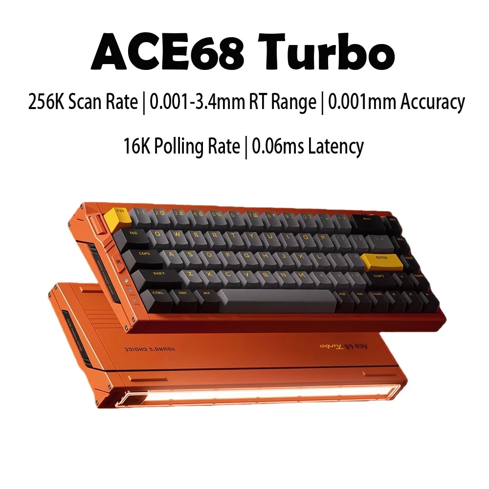 MCHOSE Ace68 Turbo 16k Wired Magnetic Switch Keyboard Aluminium Alloy 0.001mm E-Sports Ergonomics Low Delay Gamer Keyboards