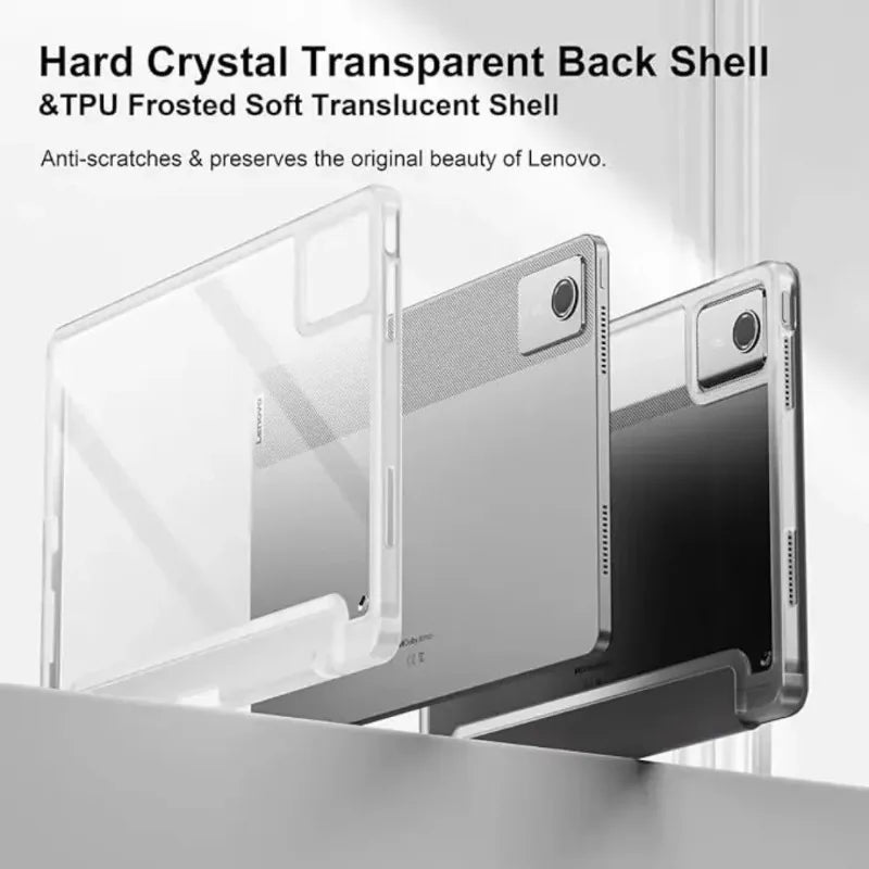 For Lenovo Idea Tab 11'' Case Tb336fu with Pen Holder Tri-Fold Stand Clear Acrylic Hard Funda For Xiaoxin Pad 2025 Tablet Cover