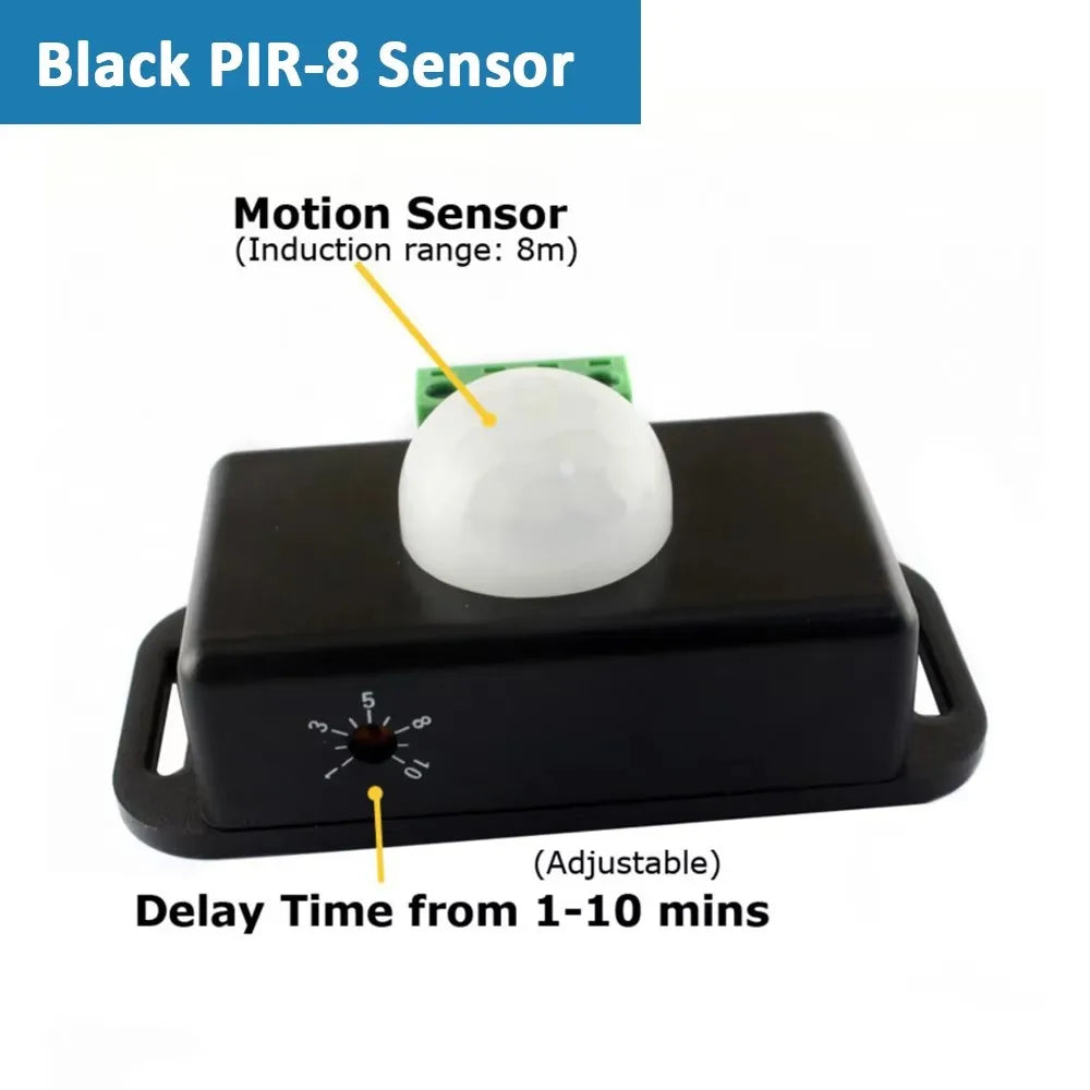 DC 12V 24V PIR Motion Sensor Switch 120 Degrees Infrared PIR Motion Sensor For LED Light Automatic Adjustable Movement Sensor
