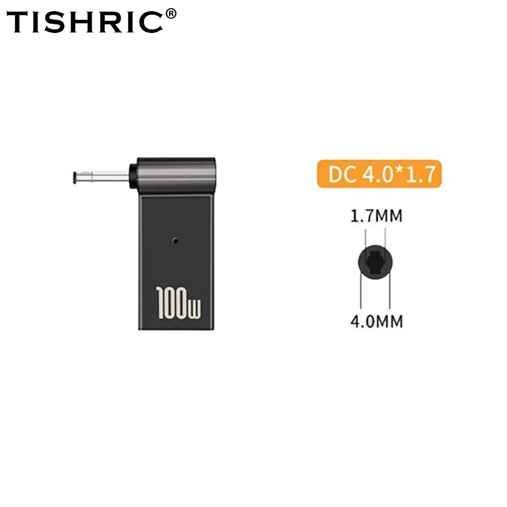 PD 100W Laptop Power Charger Converter Female Type-C To DC Male Jack Plug Supply Adapter Connector 5A For Notebook Computer PC