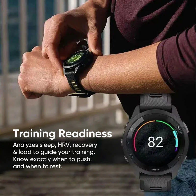 Garmin Forerunner 265 GPS 46mm Smartwatch 1.3" AMOLED Touchscreen Display Heart Rate Monitoring Training Metric Message Notice