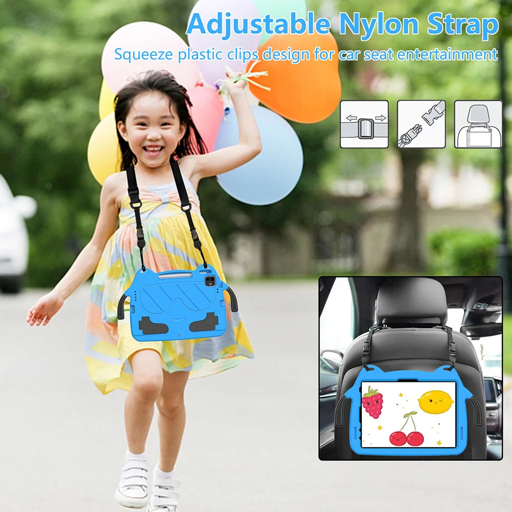 EVA Kids Safe Case For iPad Pro 11 M5 M4 Air 11 M3 M2 Air 5 4 3 For iPad 11 10 11in Cute Little Hands Handle Stand Tablet Cover
