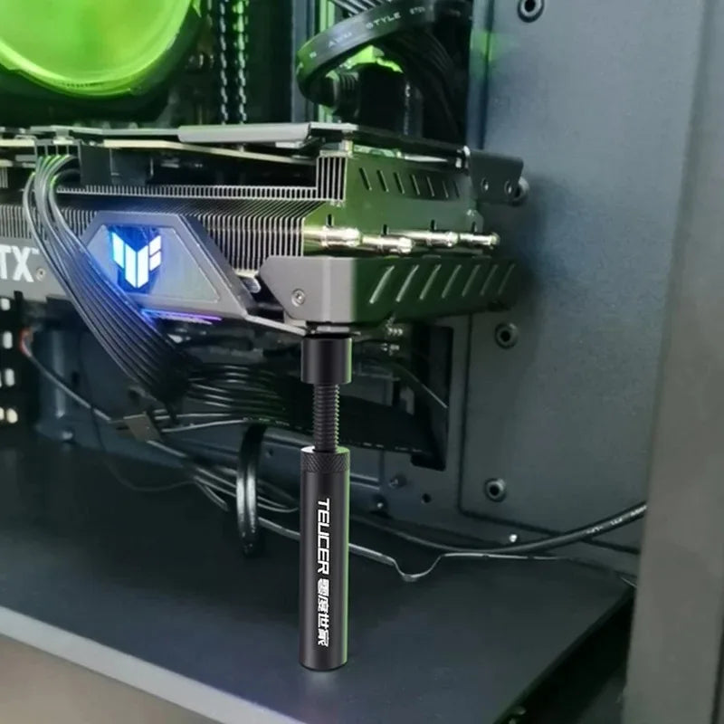 TEUCER Graphics Card GPU Holder Adjustable Telescopic Rotary Screw Magnetic Anti-Slip Support Vertical GPU Video Card Bracket