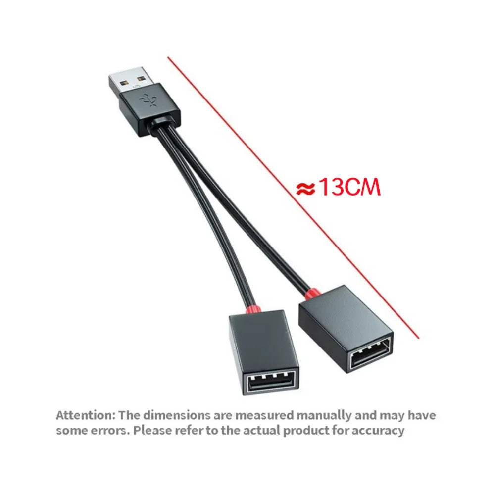 1 In 2 Out USB HUB Car Usb Splitter cable Multifunction Adapter Cord Charging Cable for iphone Xiaomi Huawei  smart phone