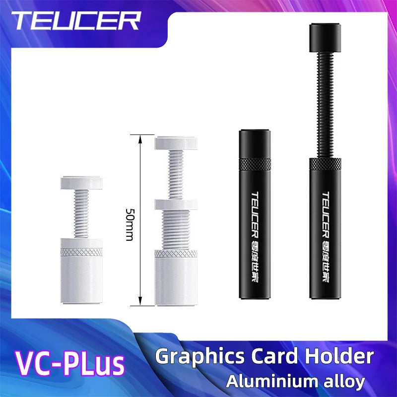 TEUCER Graphics Card GPU Holder Adjustable Telescopic Rotary Screw Magnetic Anti-Slip Support Vertical GPU Video Card Bracket