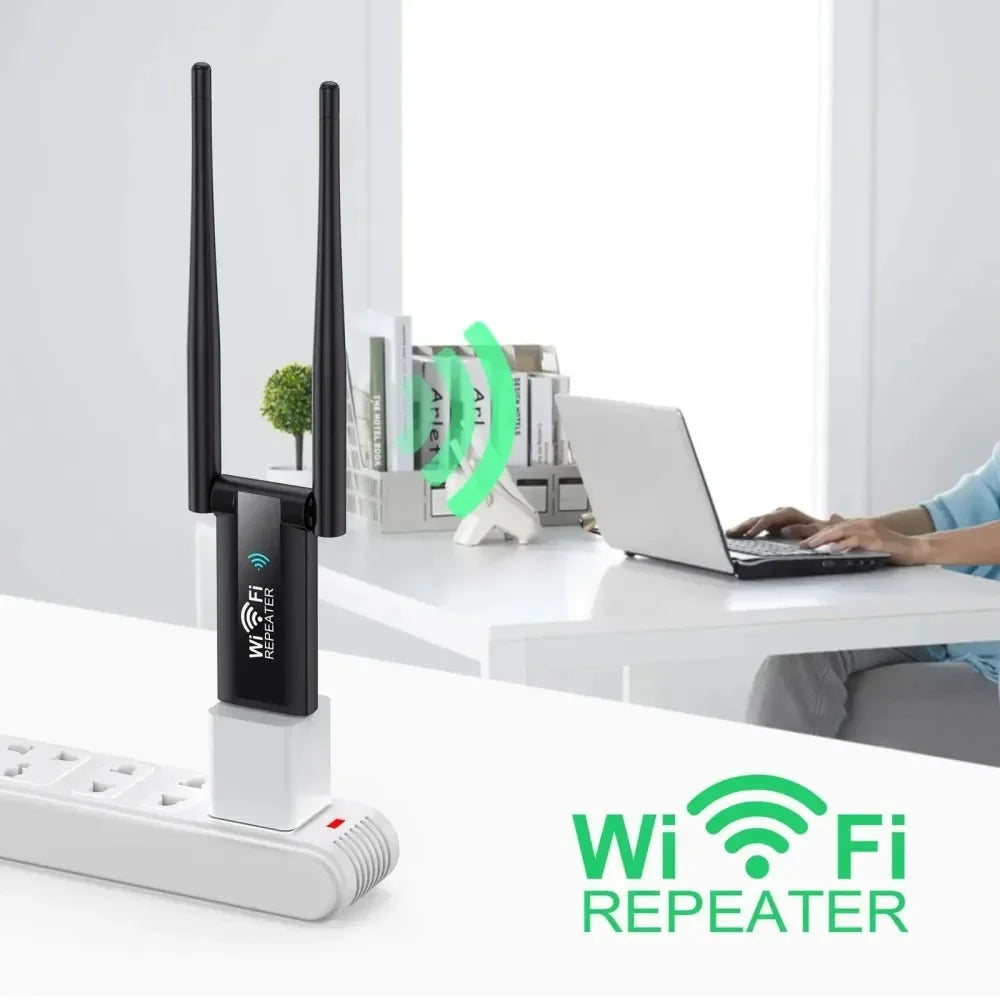 KEBIDUMEI Wireless 2.4G 300Mbps USB WiFi Repeater Extender Signal Amplifier Booster Long Range Router Home Network Extension