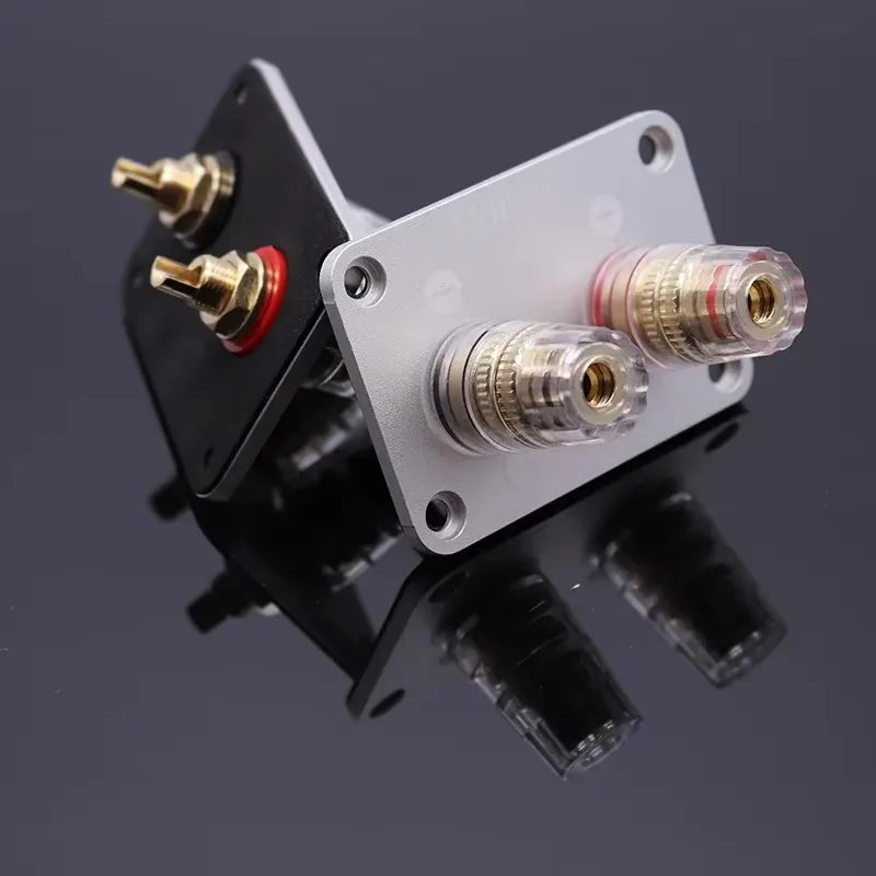 2-Way Audio Speaker Binding Post Crystal Pure Copper Wiring Terminal Box Banana Plug Connector For HiFi Amplifer DAC
