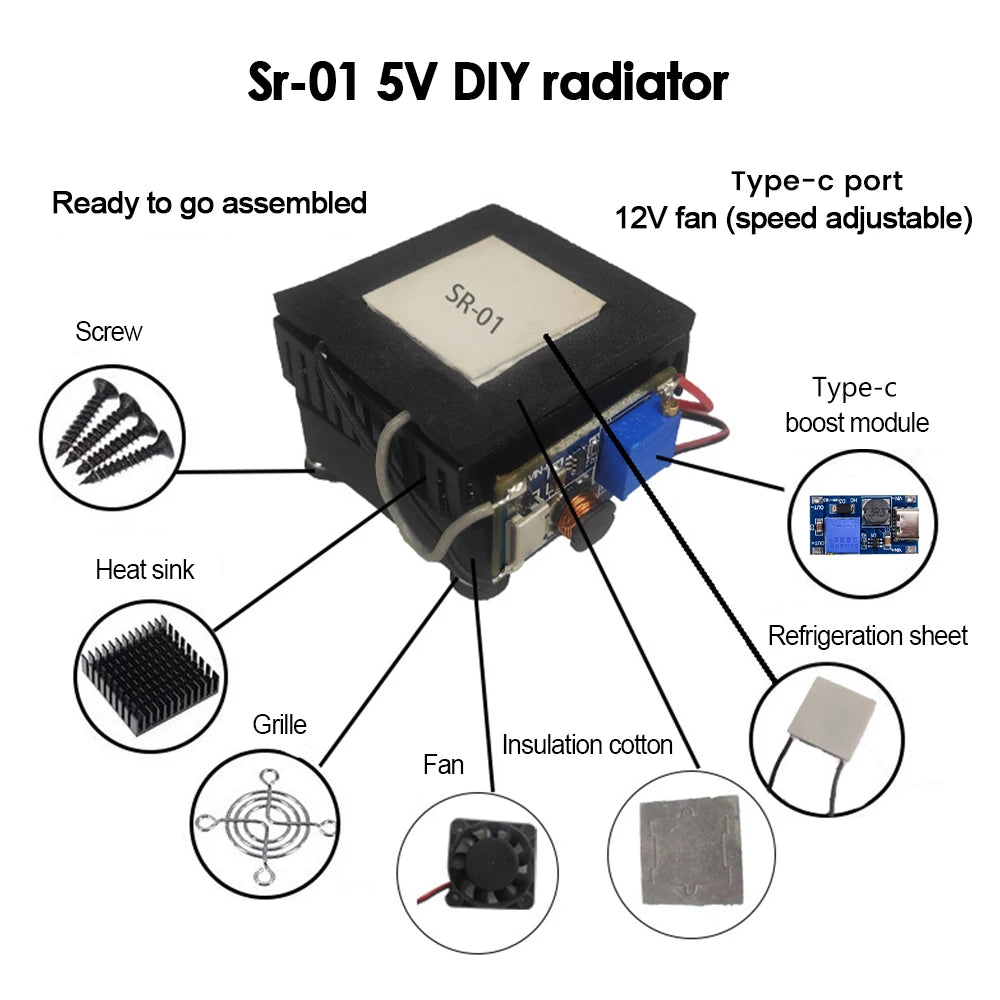 2026 New SR-01 5V Thermoelectric Cooler Peltier Elemente Module 40*40MM 5V Semiconductor Refrigeration Chip Easy to DIY/Assemble