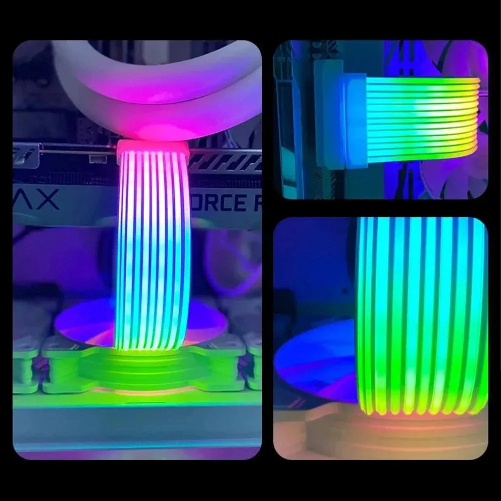 Suitable for Power Cables, Pc Rgb Light Strip, Pc Rgb Gpu 5V 3Pin Argb Synchronized Pc Extension Cable, Compatible with 6-Pin, 8-Pin, 12-Pin, 16-Pin, 24-Pin