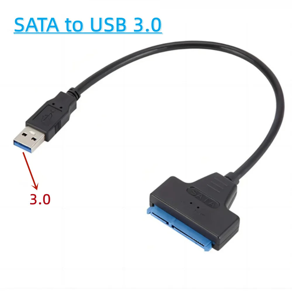 USB SATA Cable SATA To USB 3.0 / 2.0 /TYPE-C Adapter Support 2.5Inch External SSD HDD Hard Drive 22 Pin Sata Cable Adapter