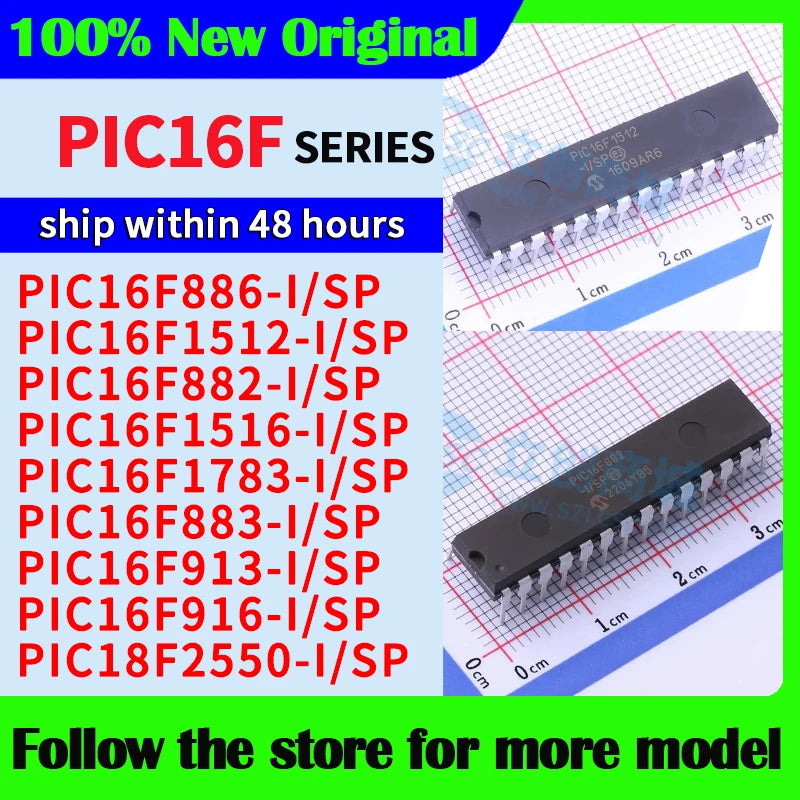 PIC16F886-I/SP PIC16F1512-I/SP PIC16F882-I/SP PIC16F1516-I/SP PIC16F1783-I/SP PIC16F883-I/SP PIC16F913-I/SP PIC16F916 PIC18F2550