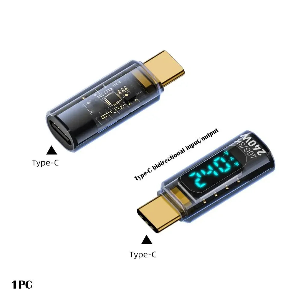 1PCS Digital LED Display USB 4 Type-C Adapter 8K 60HZ 40Gbps Power Meter Tester Data Transmission PD 240W USB C Extension