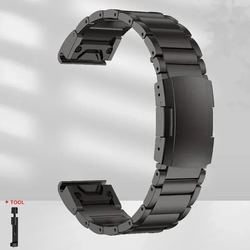 Quickfit Titanium Strap For Garmin 26mm 22mm Fenix 6/6X/6XPro/7/7X/5/5X/5XPlus/3 Metal Release Watch Band For Forerunner 945 935