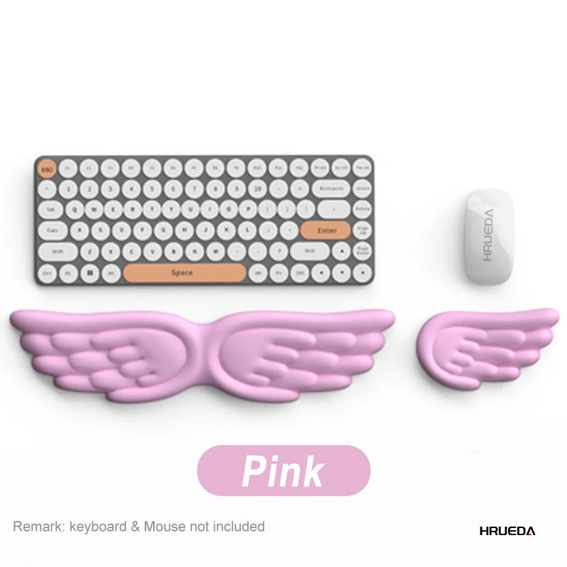 Mechanical Keyboard Mouse Wrist Rest Angel Wing Memory Foam Mouse Cushion Support Pad Wrist Support For Office Computer Laptops