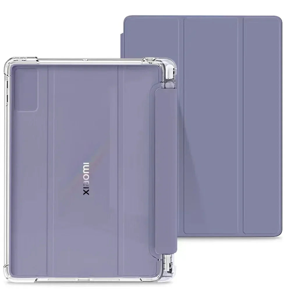 Tablet Smart Case for XiaoMI Mi Pad 8 7 6 5 Max 6S Pro 12.4 Redmi Pad SE 8.7 11 10.61 Pro12.1 '' Transparent Pencil Holder Cover