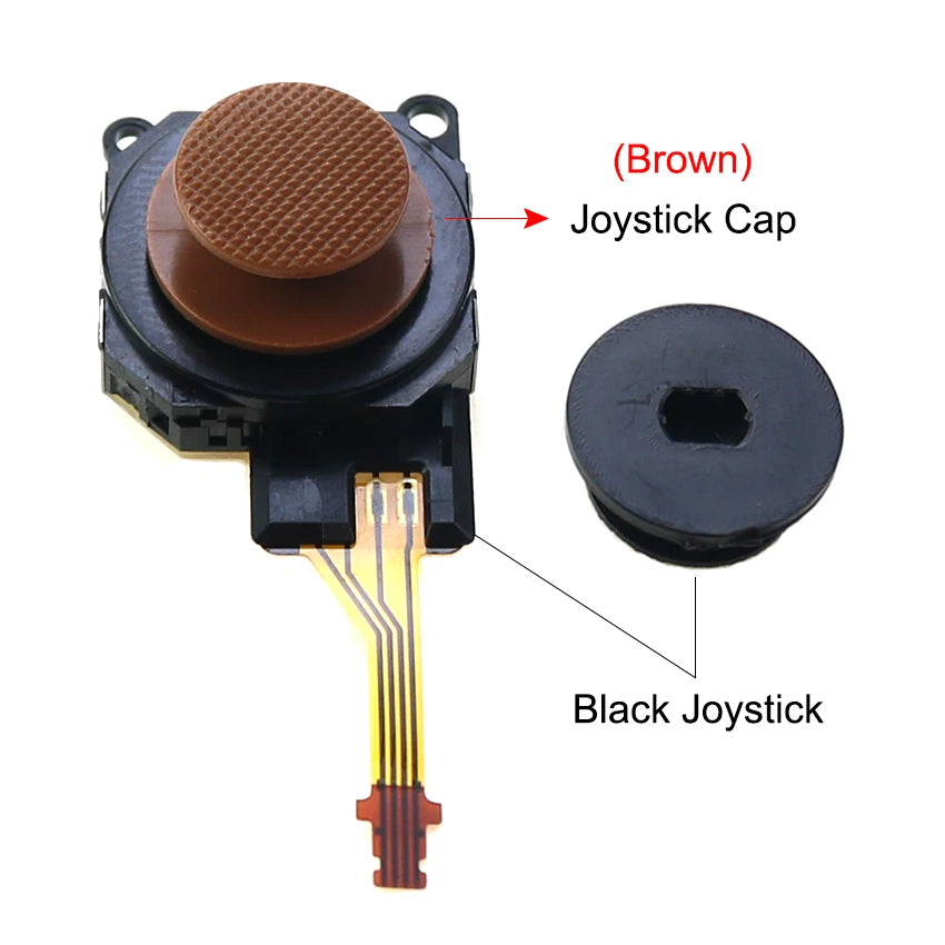 YuXi Black 3D Analog Joystick Button Sensor Module + Thumb Stick Caps For PSP 3000 PSP3000 Console