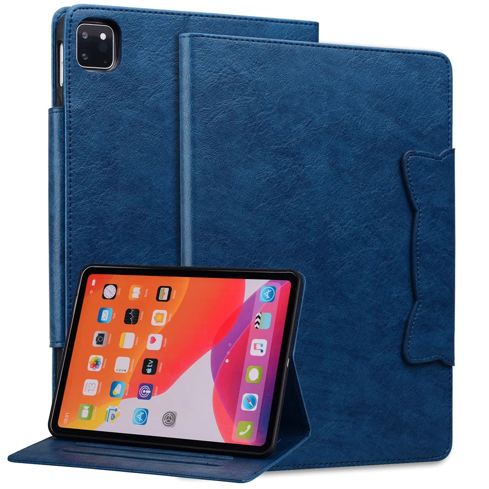 Card Slot Buckle Stand Tablet Case For iPad 2024 2025 10.2 10.9 11 12.9 13 inch Pro Air 4 5 6 7 8 9 10th Generation Cases Cover