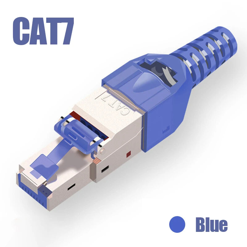 ZOERAX 1PCS RJ45 CAT8 Cat7 CAT6A Tool-Free Connector Toolless RJ45 Termination Plug Reusable Shielded for Ethernet Cables POE