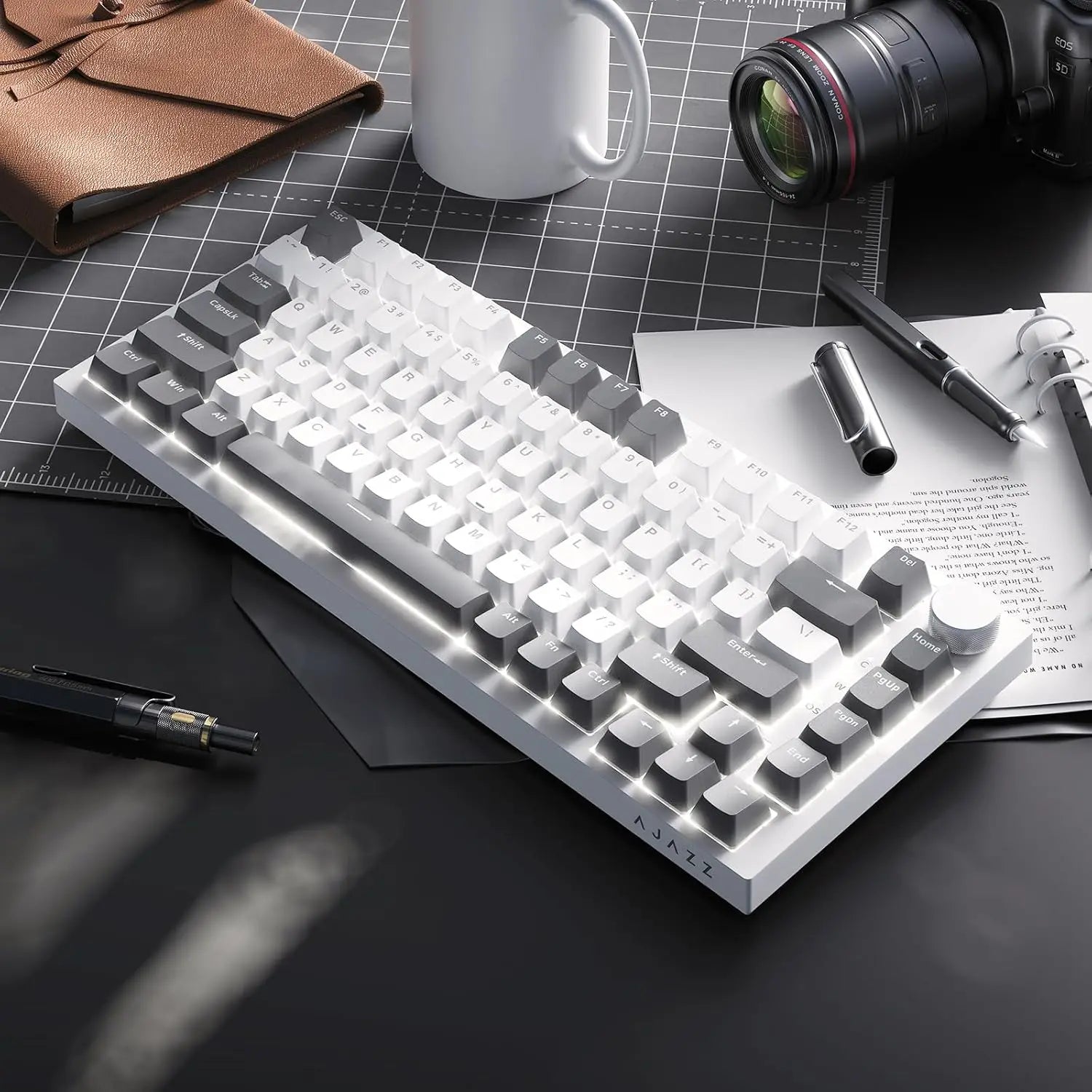 AJAZZ AK820 Wired Gaming Keyboard Red Switch 75% Layout Ergonomic Hot-swappable Detachable Cable