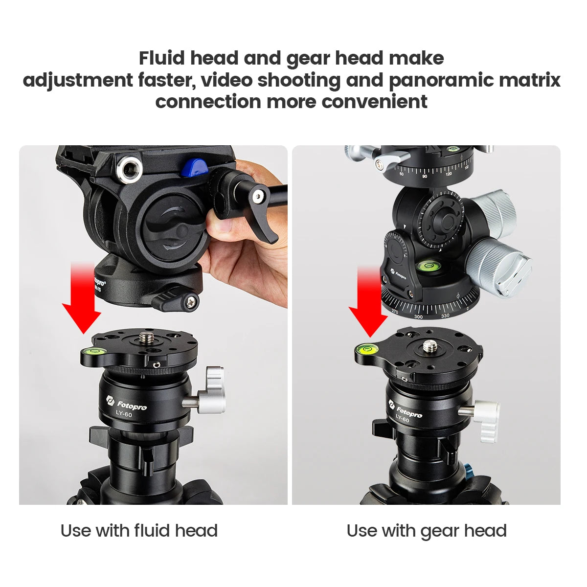 Fotopro LY-60 Tripod Speedy Mini Leveling Base Universal Horizontal Adjustment Mount for DSLR Camera