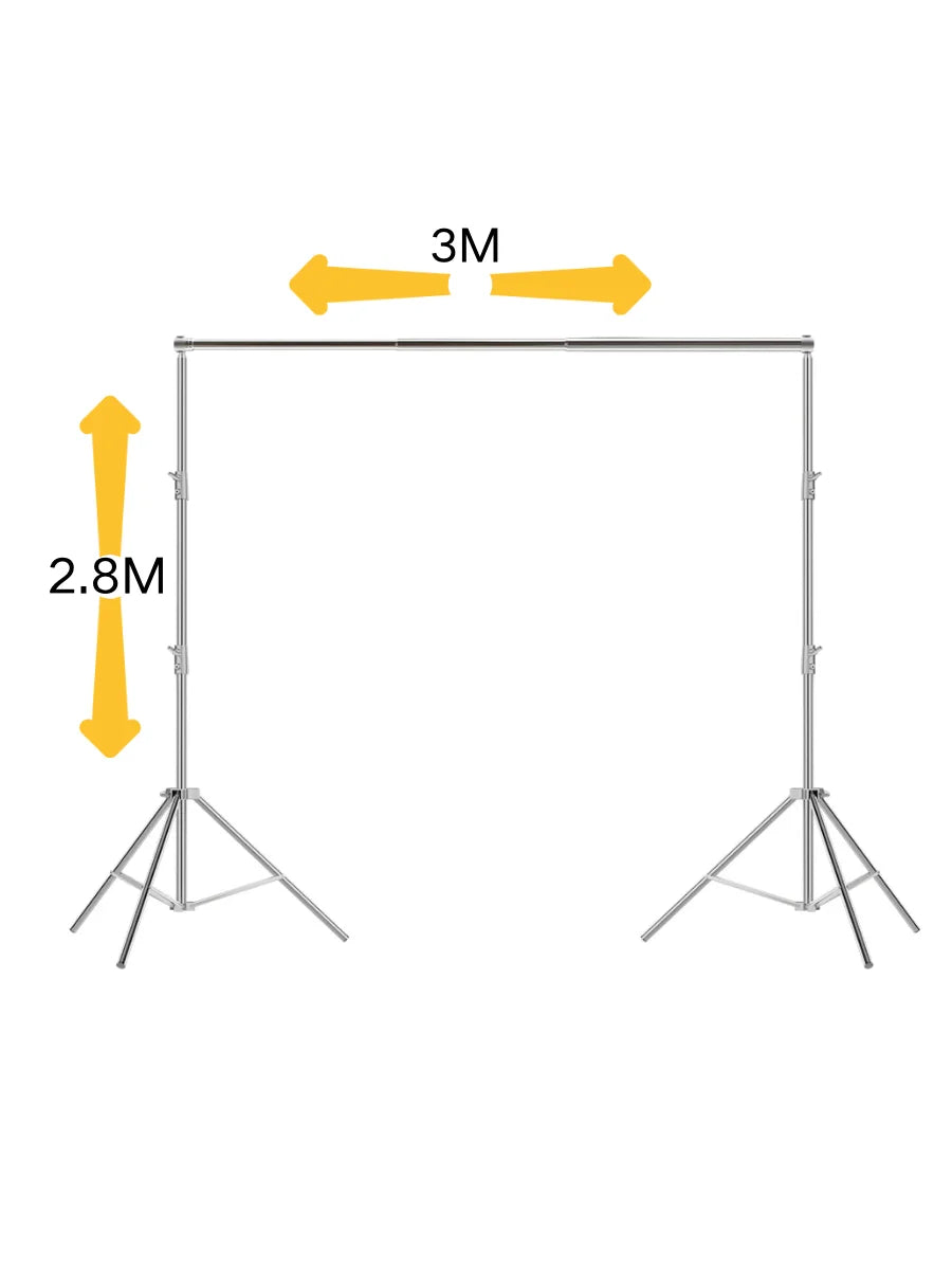 Background Stand 2.4X3.0M Double-Crossbar for Backdrop Frame Support SystemPhotography Photo Studio Video Muslin Green Screen