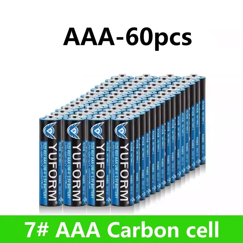 AAA 1.5V Carbon-Zinc Battery for Remote Control Toy LED Light Wireless Mouse, Long-lasting LR03 Dry Cell Disposable Battery