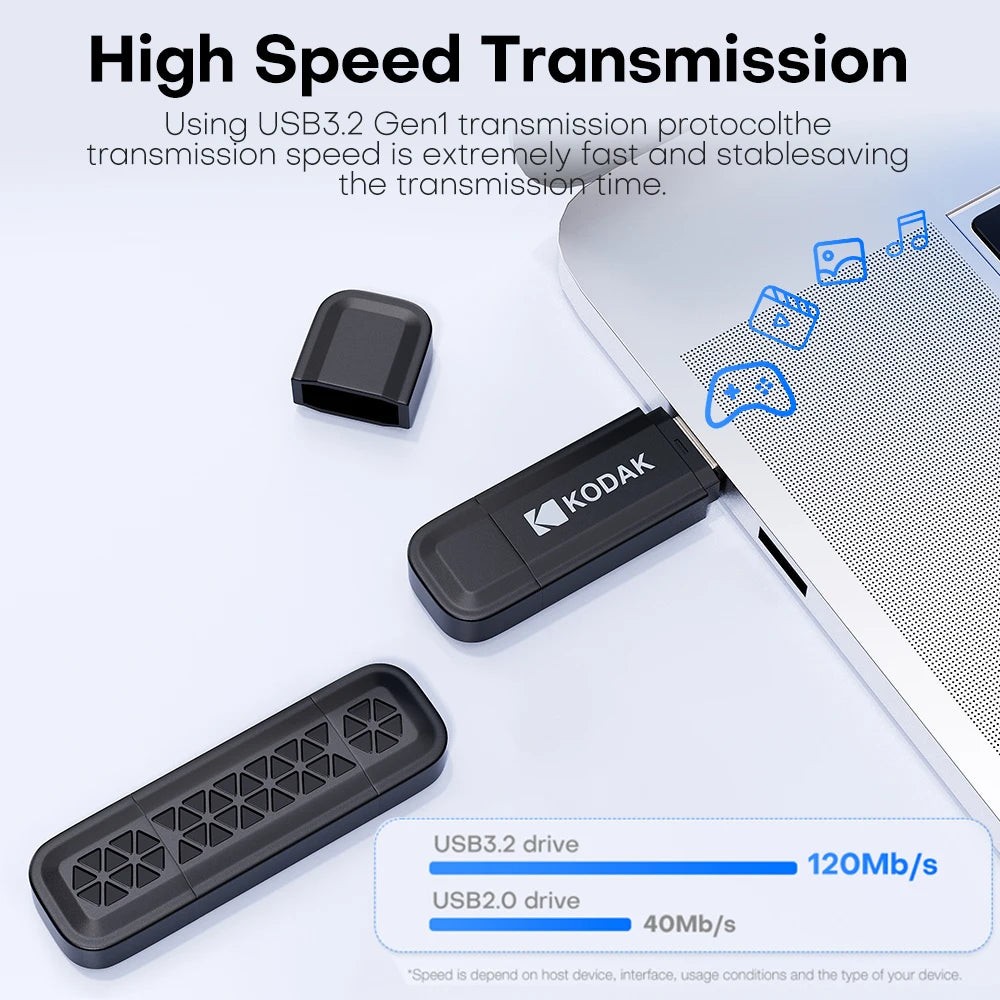 KODAK USB 3.2 & Type-C Flash Drive 128GB 64GB USB3.2 Gen 1 OTG High Speed Pen Drive Memory Stick Pendrive for Phone Computer