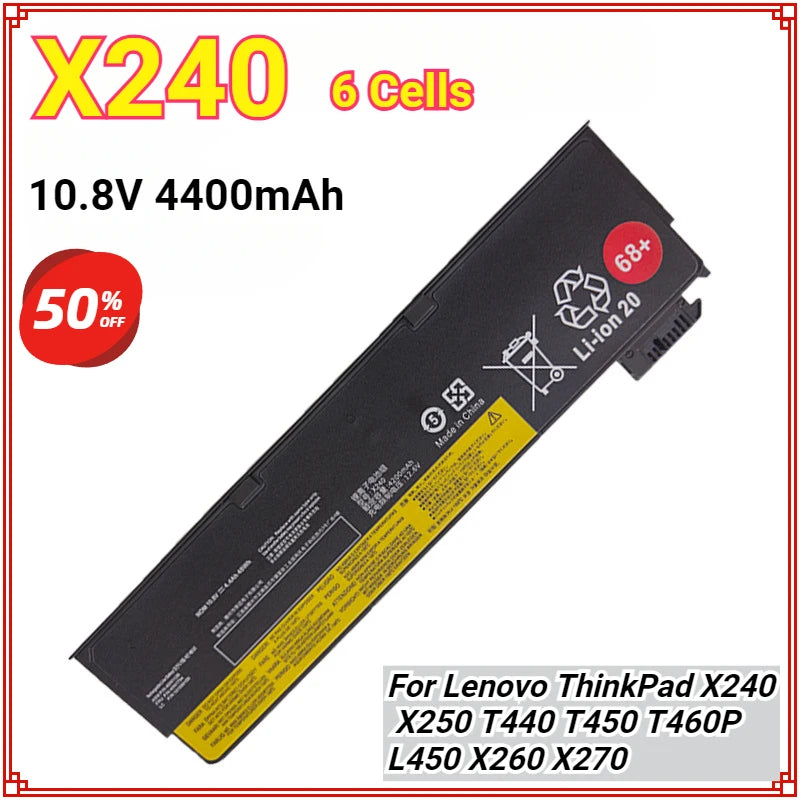 X240 Laptop Battery for Lenovo ThinkPad X240 T440S T440 X250 X260 X270 T450S T460 T450S T450 T550 T560 45N1126 45N1127 3/6cells