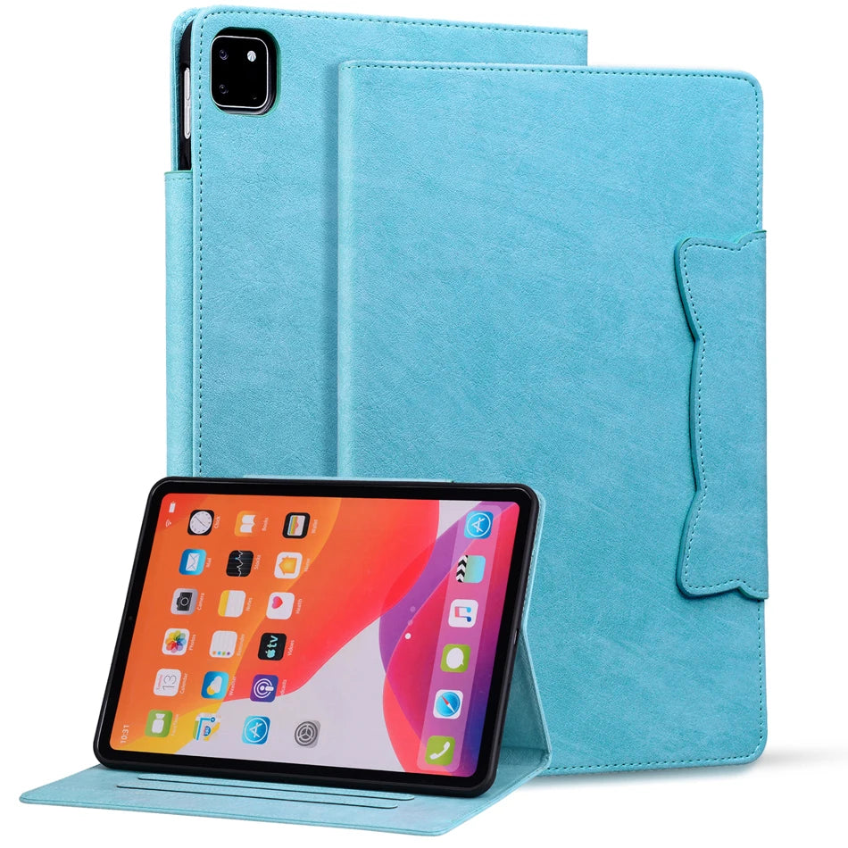 Card Slot Buckle Stand Tablet Case For iPad 2024 2025 10.2 10.9 11 12.9 13 inch Pro Air 4 5 6 7 8 9 10th Generation Cases Cover