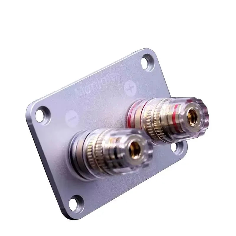 2-Way Audio Speaker Binding Post Crystal Pure Copper Wiring Terminal Box Banana Plug Connector For HiFi Amplifer DAC