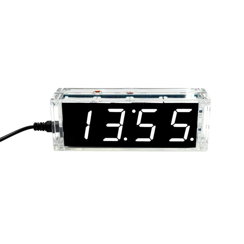 Multifunction DIY Electronic Clock Kit LED Digital Clock Production Kit 51 Microcontroller Time Alarm Date Temperature Display