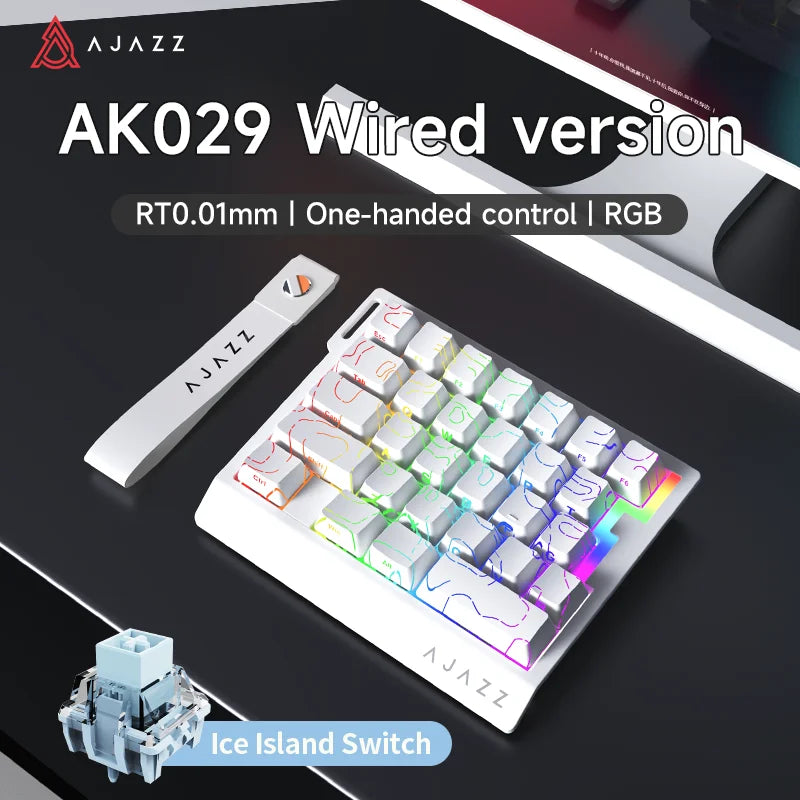 AJAZZ AK029 Wired Gaming Magnetic Switch Magnetic Rice Switch HIFI Edition, RGB Backlight, DIY Support