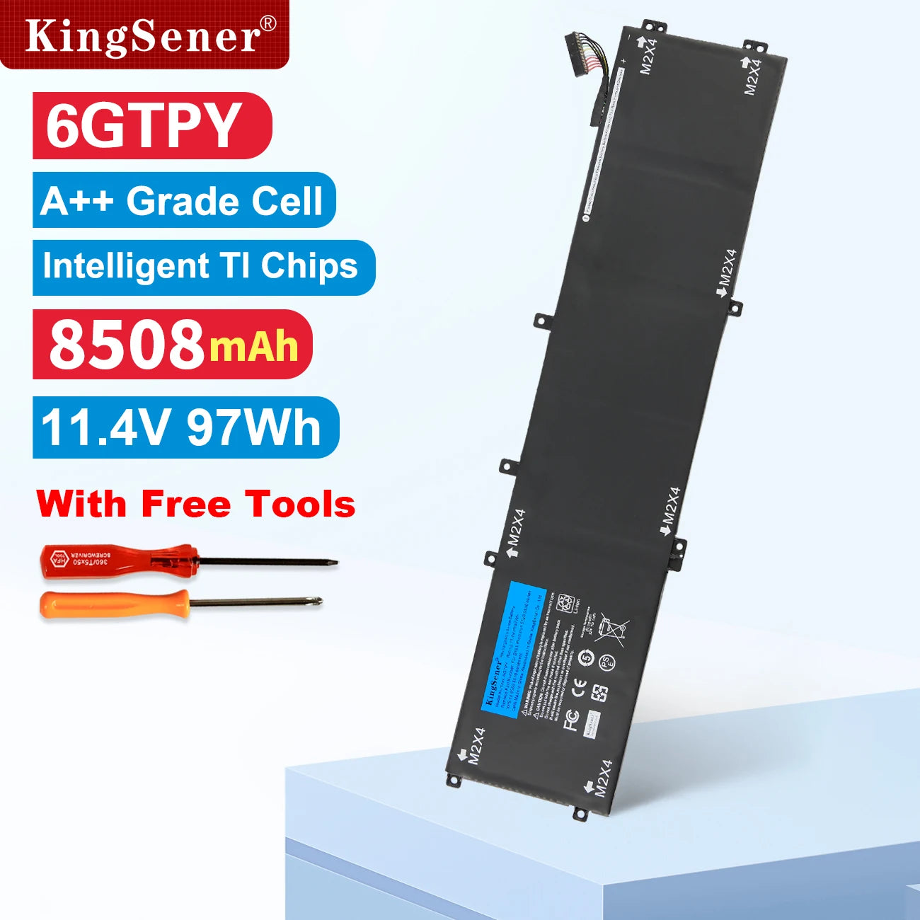 KingSener New 6GTPY 11.4V 97WH Laptop Battery For DELL XPS 15 9570 9560 7590 For DELL Precision 5520 5530 Series Notebook H5H20