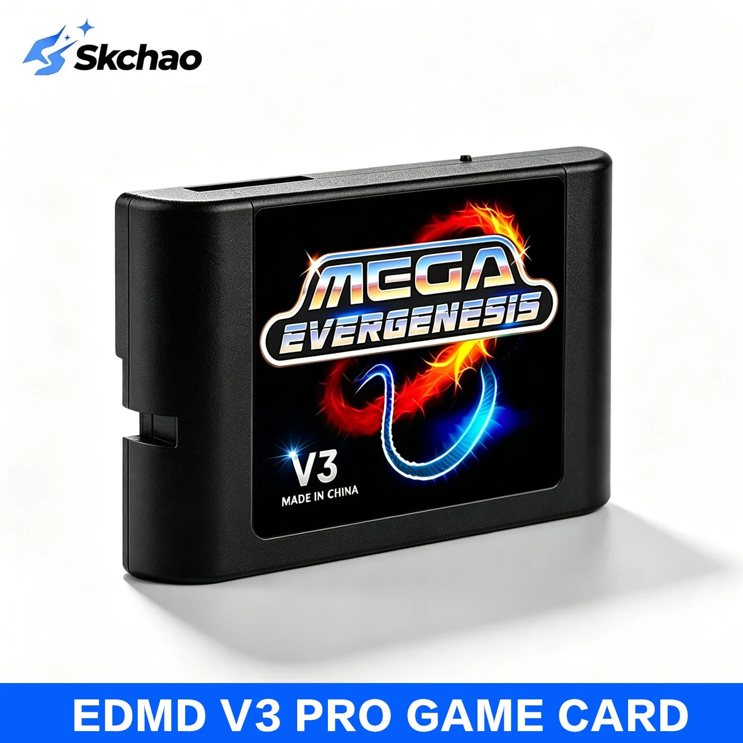 3000 in 1 MD V3 Pro Game Cartridges EDMD FlashCard For SEGA Genesis Mage Drive 16Bit Video Game Console Free With 4G TF Card
