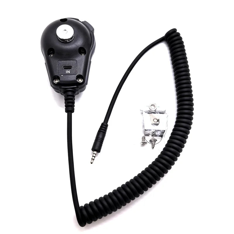 3.5mm Jack Plug  PTT Walkie Talkie Microphone wtih Handheld and Shoulder Speaker  for Zello APP
