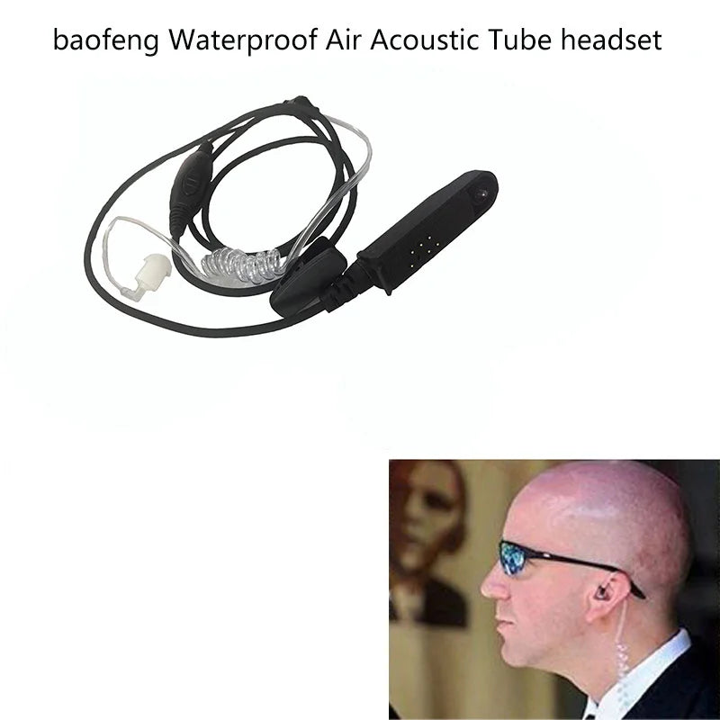 Baofeng UV-9R Waterproof Earphone for Walkie Talkie UV-XR GT-3WP BF-A58 R760 Two Way Radio Covert Air Acoustic Tube Headset MIC