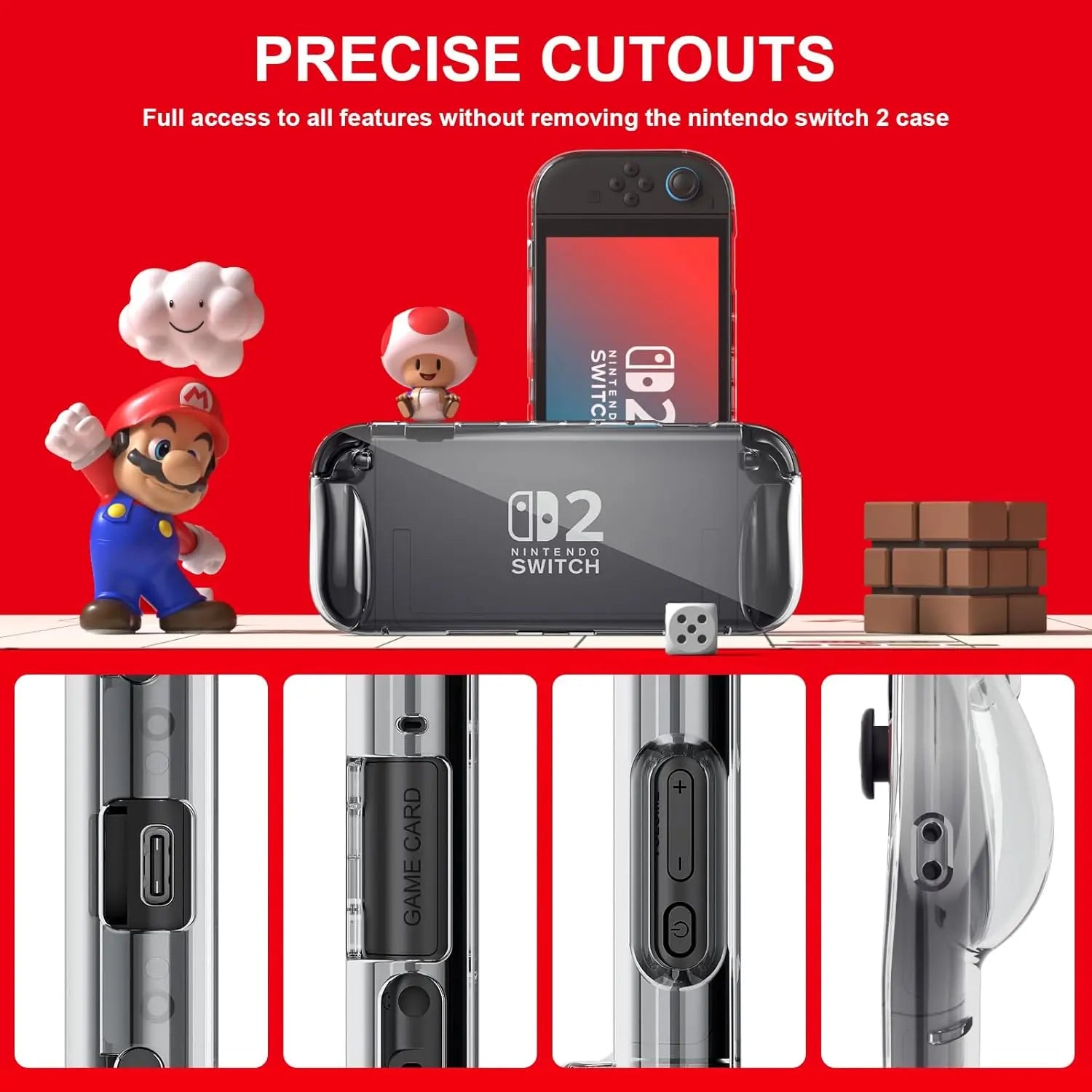 Ergonomic TPU Case for Switch 2 – Anti-Slip, Shock-Absorbing Cover for NS2 Game Console & Joy-Con Full Body Protection