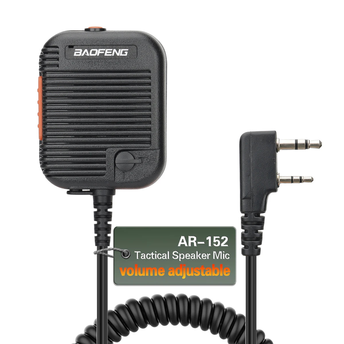 Baofeng AR-152 Tactical Remote Speaker Mic K Plug 2 Pin Volume Adjustable For AR-152 UV-5R UV-25 PRO Walkie Talkie Two Way Radio