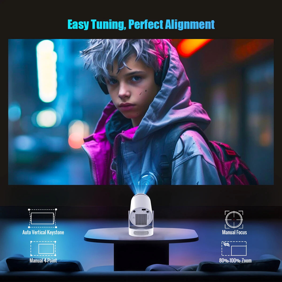 Magcubic 8K Projector HY300Pro+ Voice Control Projector Android 14 Beam 8000 Lumens Wifi6 BT5.4 Outdoor 8K Projector Portable Add Airmouse