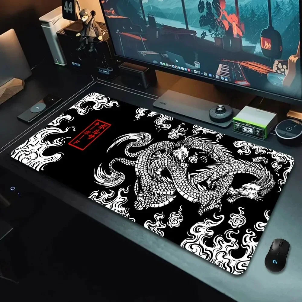 Gaming Performance Focus‌ ‌Ultra-Smooth Dragon XXL Gaming Mousepad (900x400mm/700x300mm) – High-Speed Cloth Surface & Anti-Slip