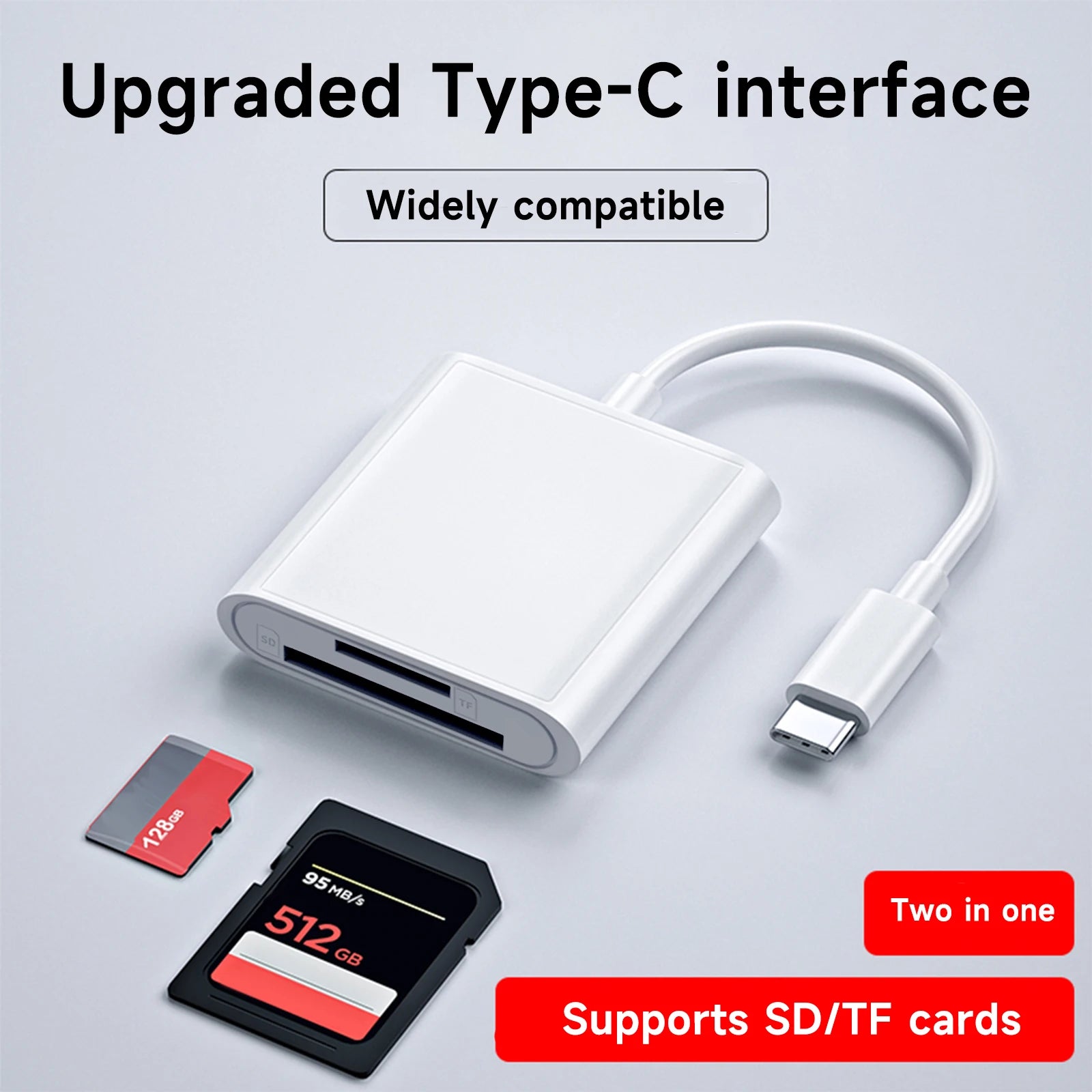 2 in 1 OTG Type C Card Reader USB Flash Drive SD/TF Memory Card Adapter for Smartphones And Tablets