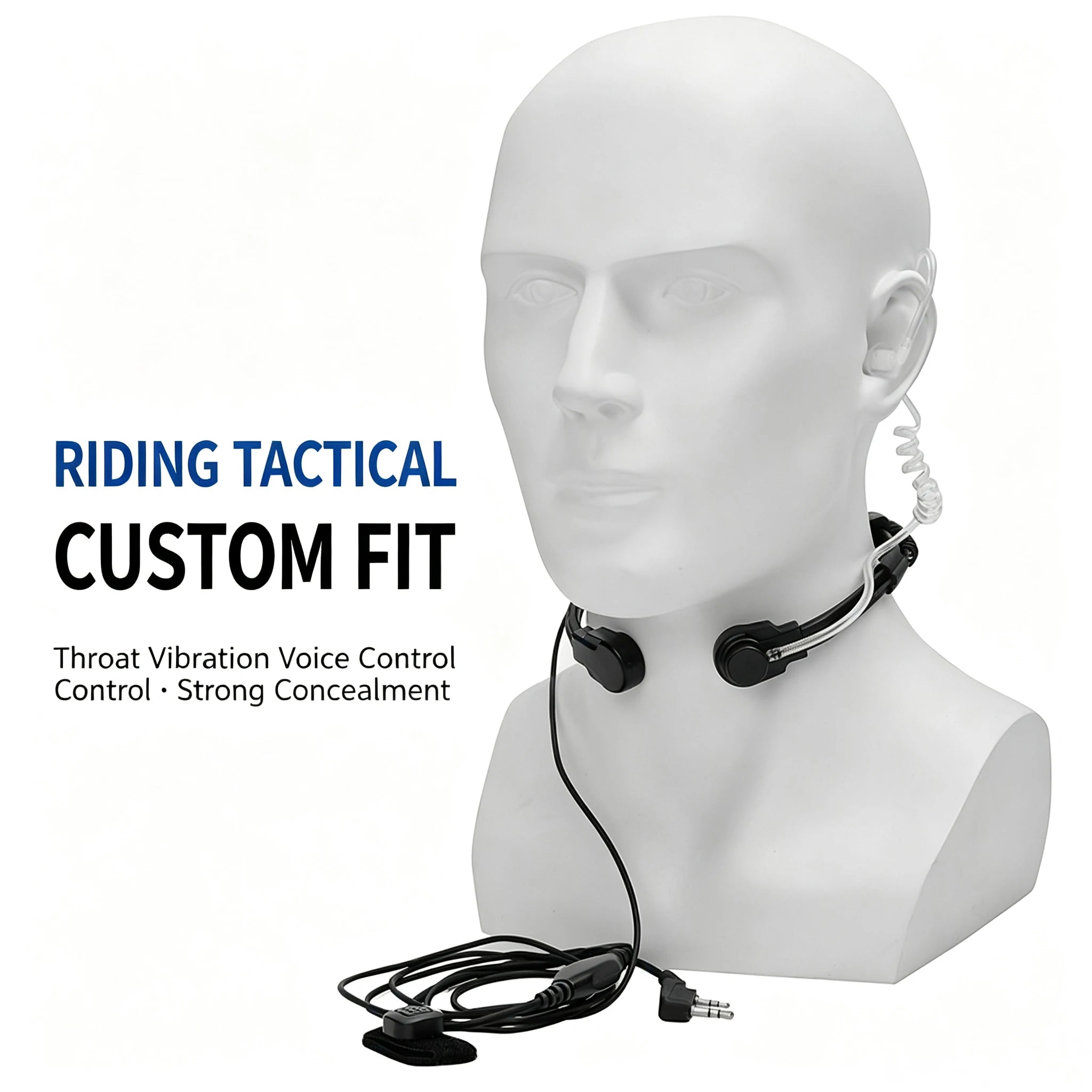 Baofeng Walkie-Talkie Headset with Throat Vibration, Throat Microphone, Throat Control, Air Duct, Ear Microphone, Finger PPT K H