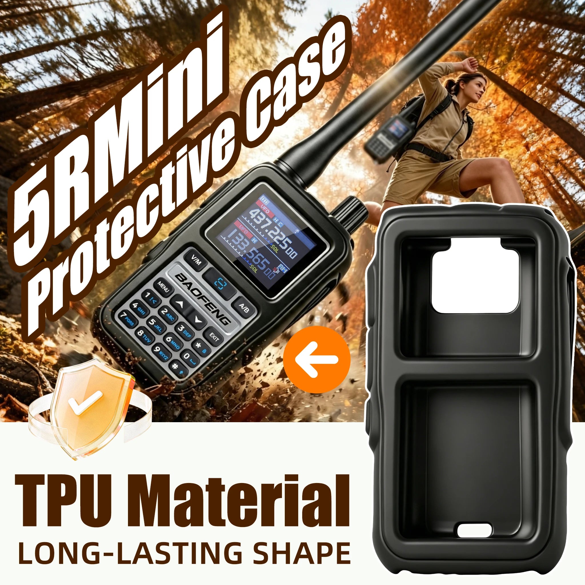 10PCS Baofeng Uv-5Rmini Walkie-Talkie Silicone Case Protective Cover, Wear-Resistant, Anti-Fall, Dust-Proof, Accessorie