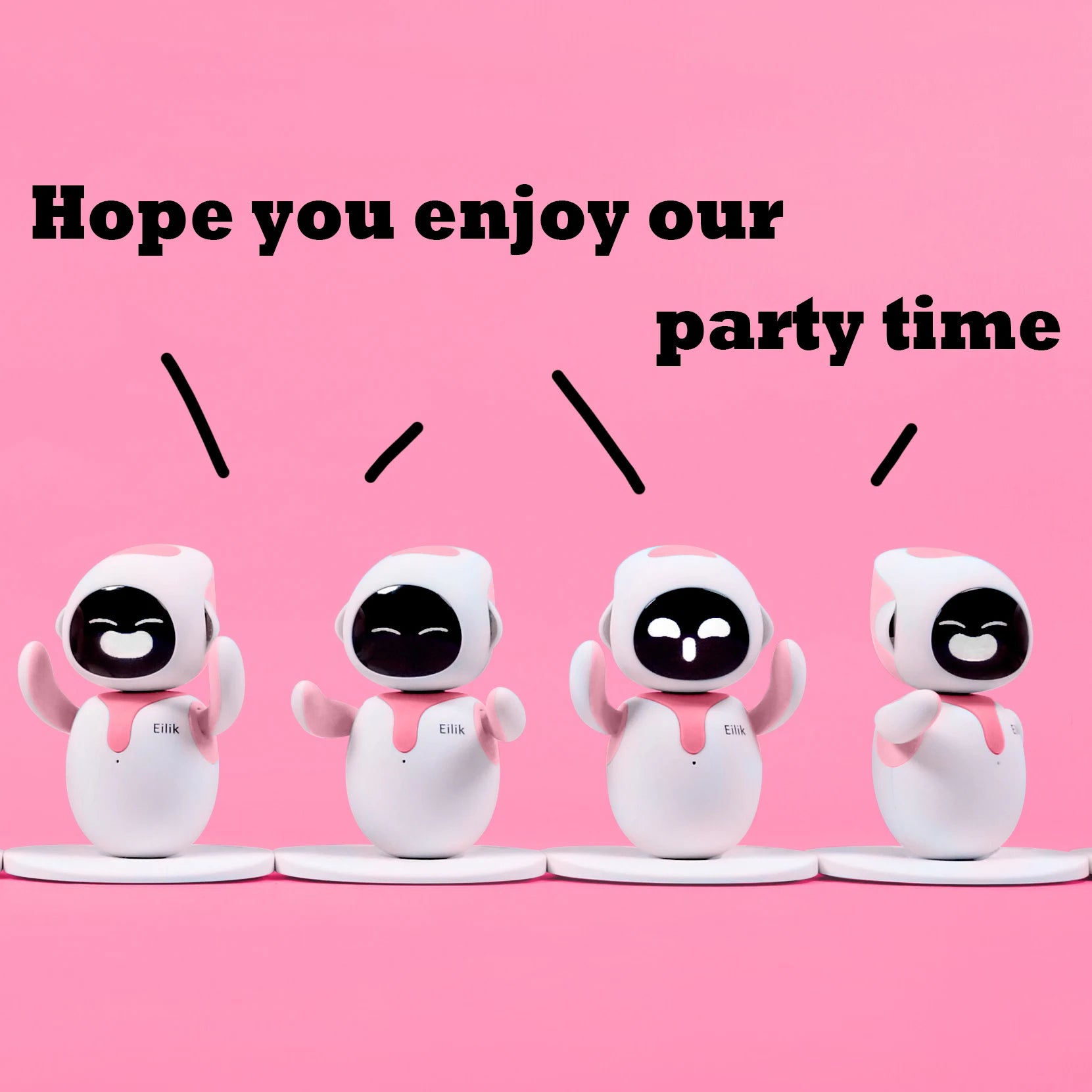 Eilik Pink - Touch Interactive Toys, Cute Robot Pets with Abundant Emotions. Idle Animations&Mini-Games, Unique Gift for Girls & Boys. Support Update