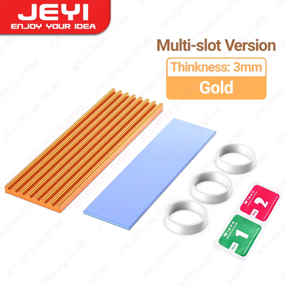 JEYI M.2 SSD Heatsink Aluminum Cooler Multi-version NVMe Radiator with Thermal Pad, Dust Paper for PS5/PC/Laptop M2 2280 SSD
