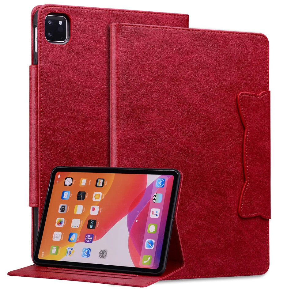 Card Slot Buckle Stand Tablet Case For iPad 2024 2025 10.2 10.9 11 12.9 13 inch Pro Air 4 5 6 7 8 9 10th Generation Cases Cover