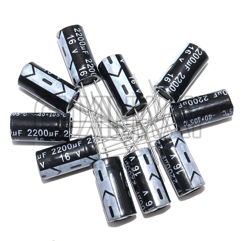 10pcs 2200uF 16V 2200MFD 16Volt Aluminum Electrolytic Capacitor Radial 2200uf 16v 2200uf16v 16v2200uf